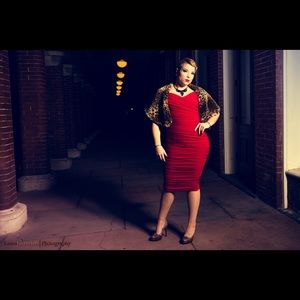 Red Pinup Girl Couture Laura Byrnes Monica dress